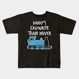 Daddy's Favourite Train Driver Kids Steam Engine (Blue) Kids T-Shirt